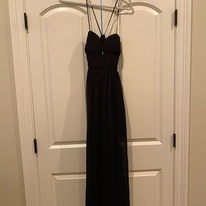 BCBGeneration Black Embellished Sundress with Spaghetti Strap for Cocktail